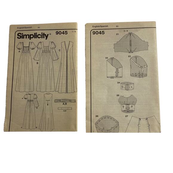 Simplicity Pattern 9045 6 8 10 12 Dress Jacket Costume Regency Bridgerton UNCUT - Picture 13 of 15